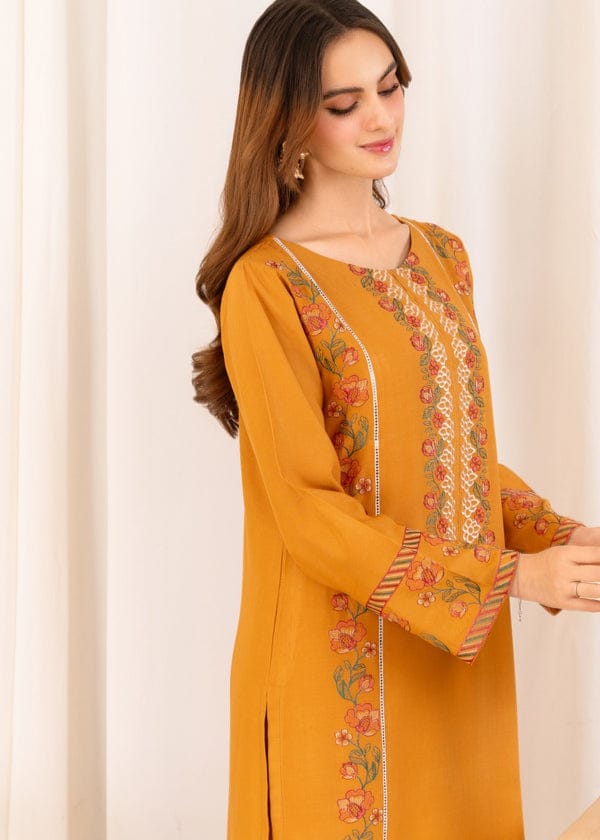ORANGE KURTA SET STITCHED FOR GIRLS