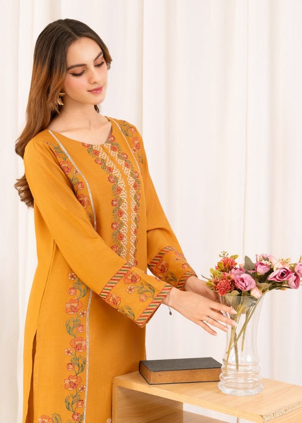 ORANGE KURTA SET STITCHED FOR GIRLS