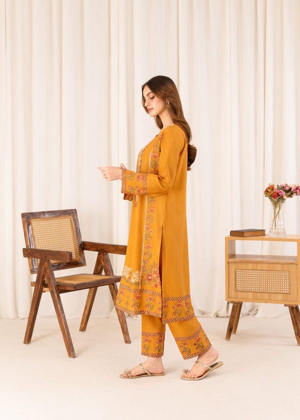 ORANGE KURTA SET STITCHED FOR GIRLS