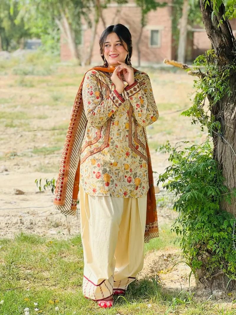 DIGITAL PRINT (FARSHI SHALWAR) 3PC STITCHED FOR GIRLS