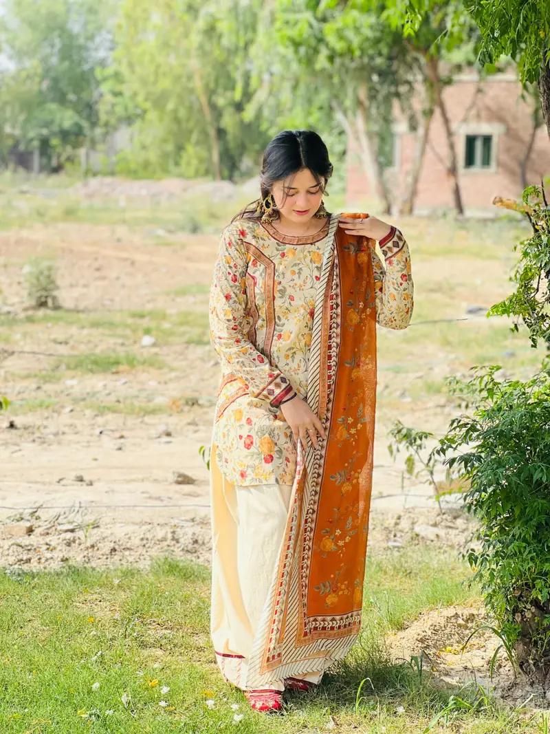 DIGITAL PRINT (FARSHI SHALWAR) 3PC STITCHED FOR GIRLS
