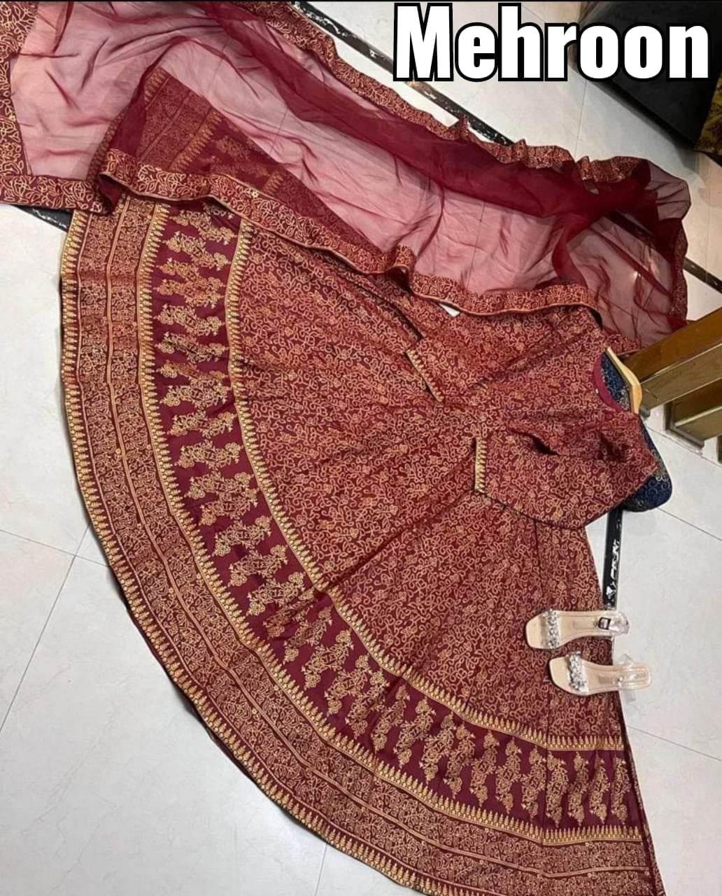 Fency Maxi Silk Printed 3 pieces stitched