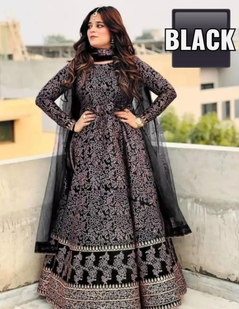 Fency Maxi Silk Printed 3 pieces stitched