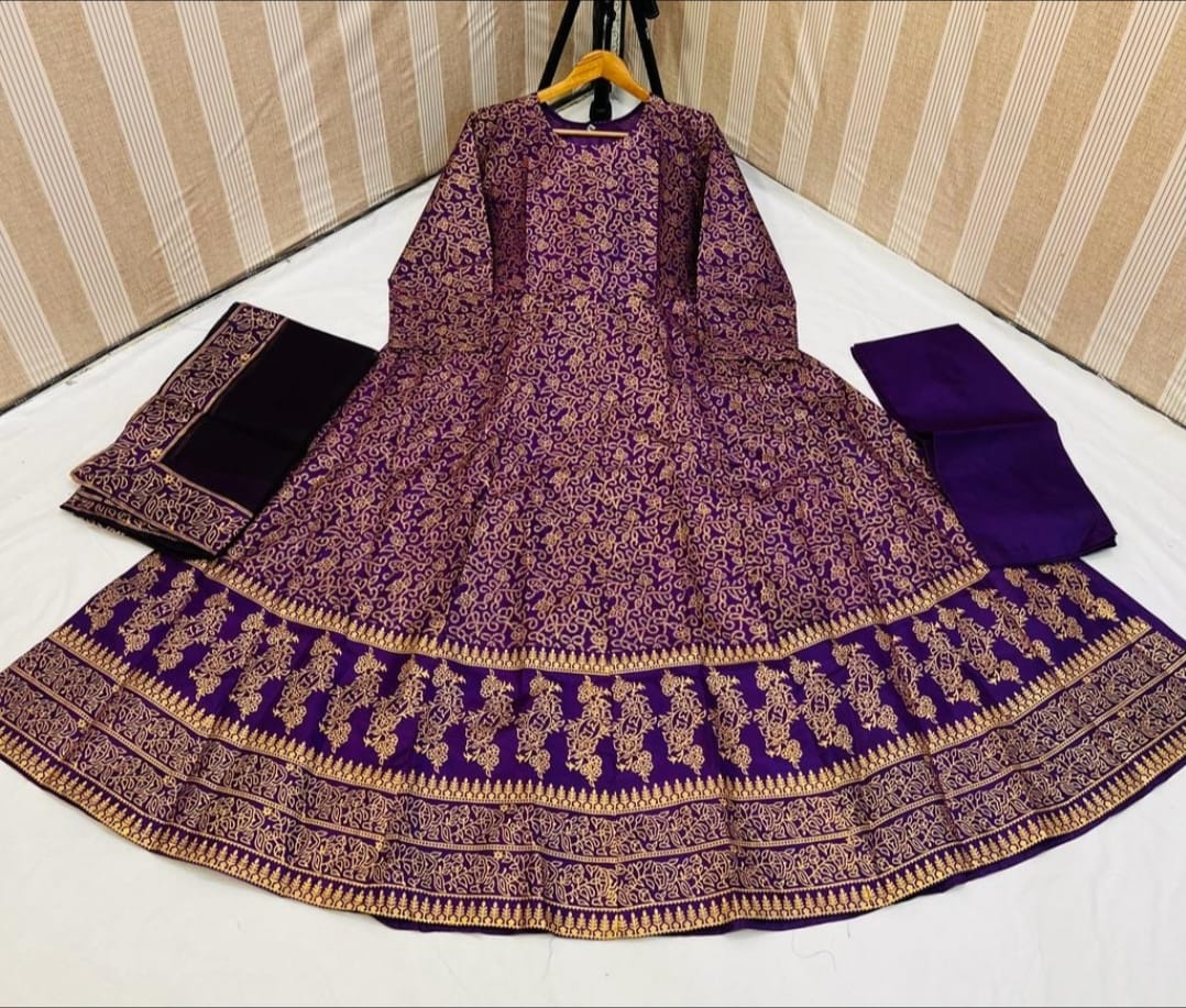 Fency Maxi Silk Printed 3 pieces stitched