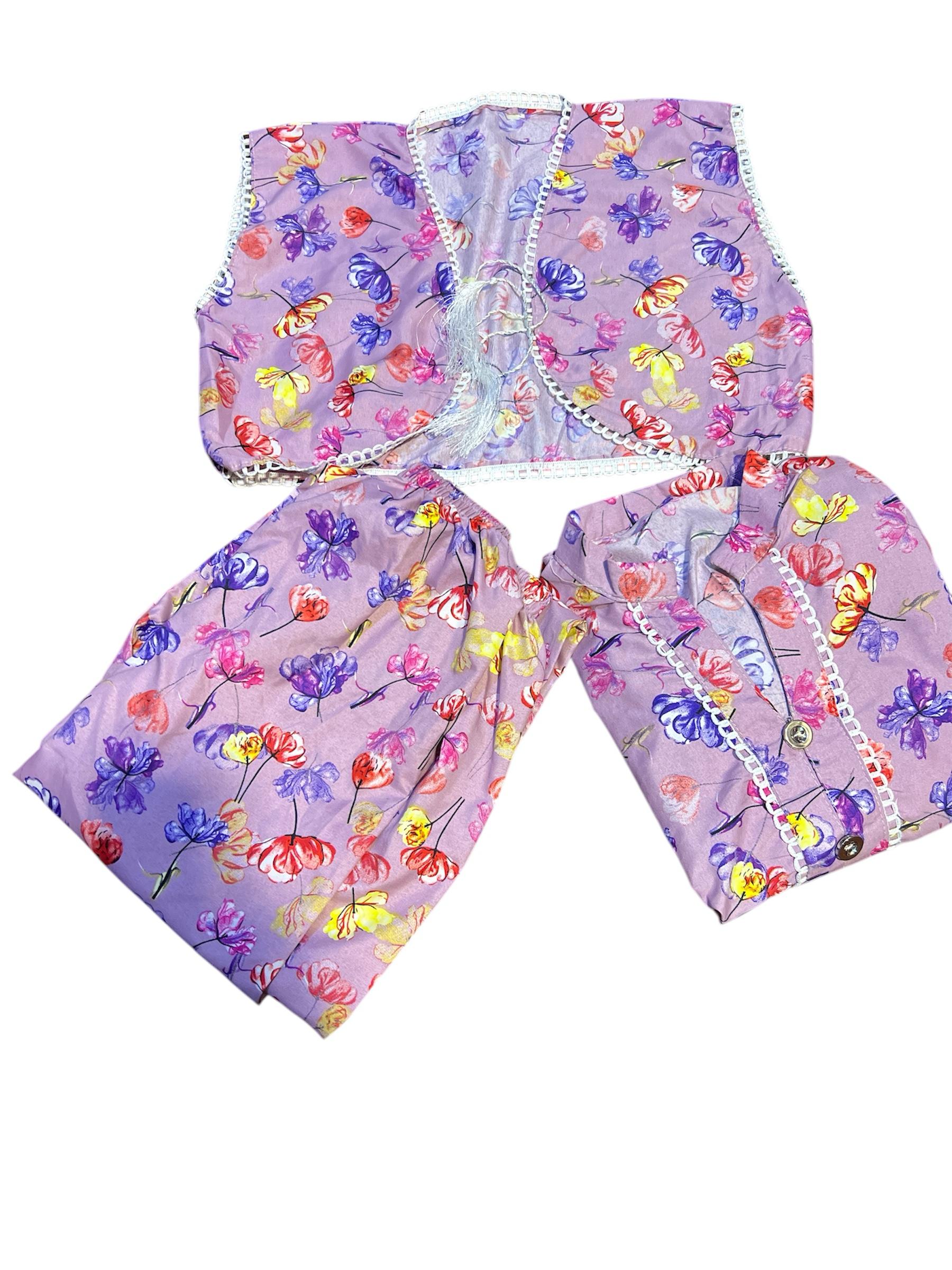 Classic Jacket Style Three-Piece Dress  Stitched  For girls