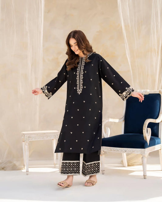 BLACK HOCK EMB LONG LENGTH STITCHED FOR GIRLS
