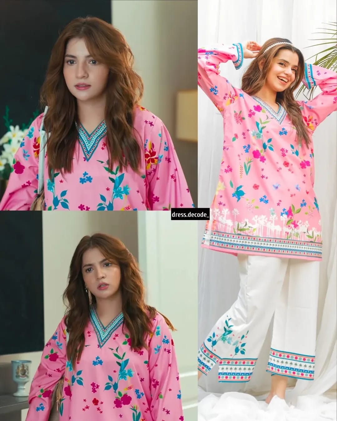 Dananeer Floral Shirt and Trouser 2 pieces stitched for girls