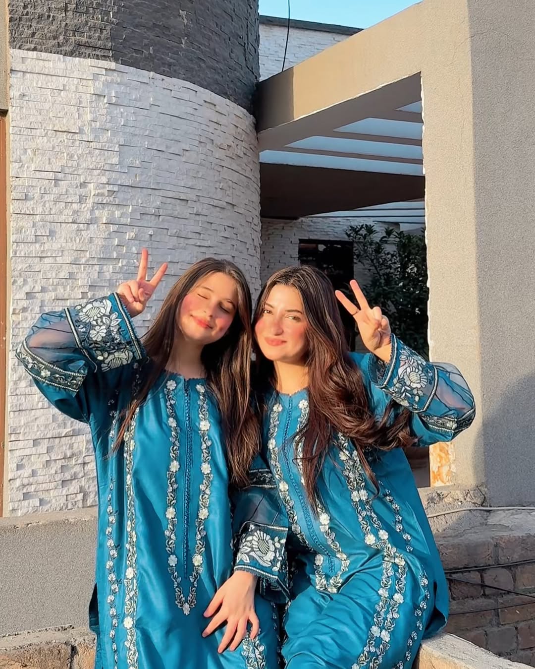 SAHER EMB LONG LENTH 2 pieces stitched for girls