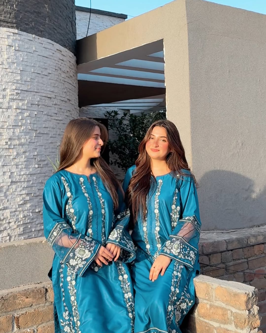 SAHER EMB LONG LENTH 2 pieces stitched for girls