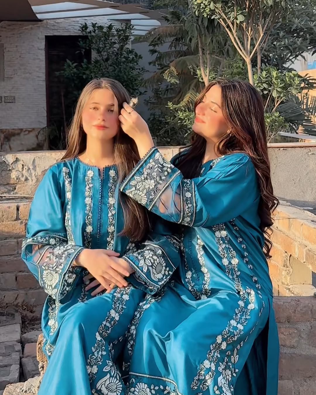 SAHER EMB LONG LENTH 2 pieces stitched for girls