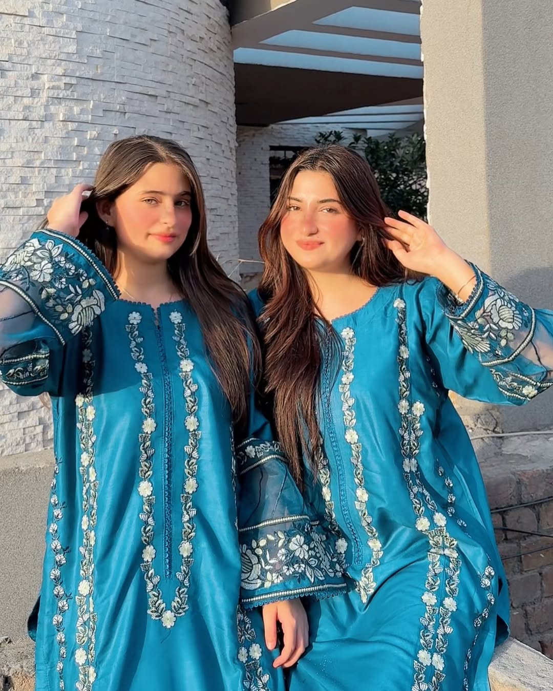 SAHER EMB LONG LENTH 2 pieces stitched for girls