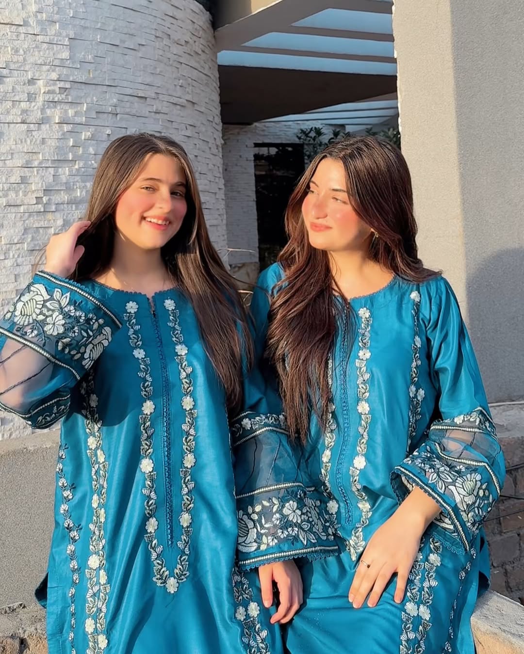 SAHER EMB LONG LENTH 2 pieces stitched for girls