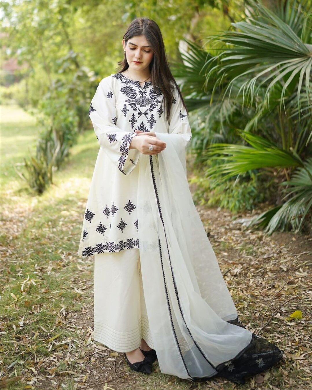 JUNA  LAWN EMB 3PC STITCHED FOR GIRLS