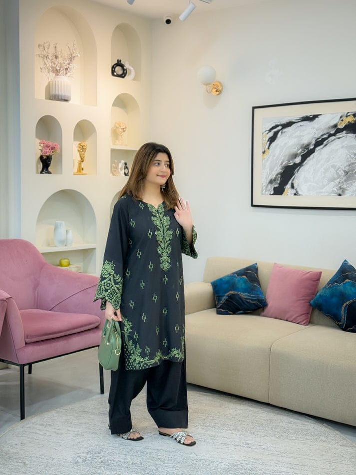 BLACK MISHEL( FARSHI )CO-ORD SET STITCHED FOR GIRLS