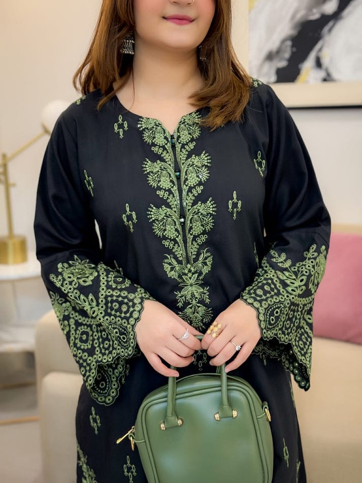 BLACK MISHEL( FARSHI )CO-ORD SET STITCHED FOR GIRLS