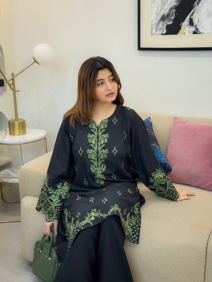 BLACK MISHEL( FARSHI )CO-ORD SET STITCHED FOR GIRLS