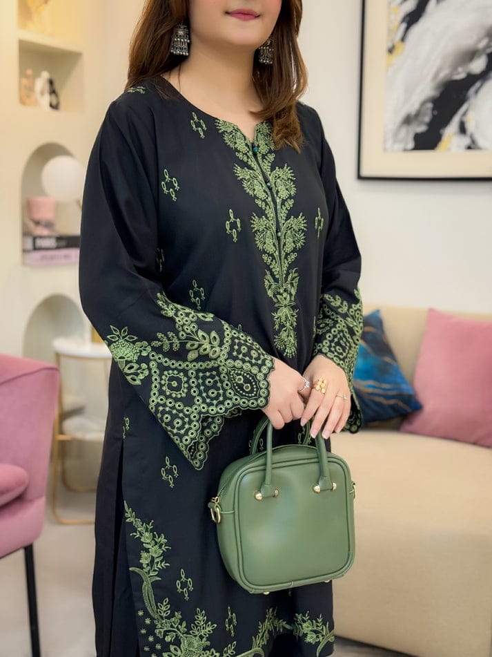 BLACK MISHEL( FARSHI )CO-ORD SET STITCHED FOR GIRLS