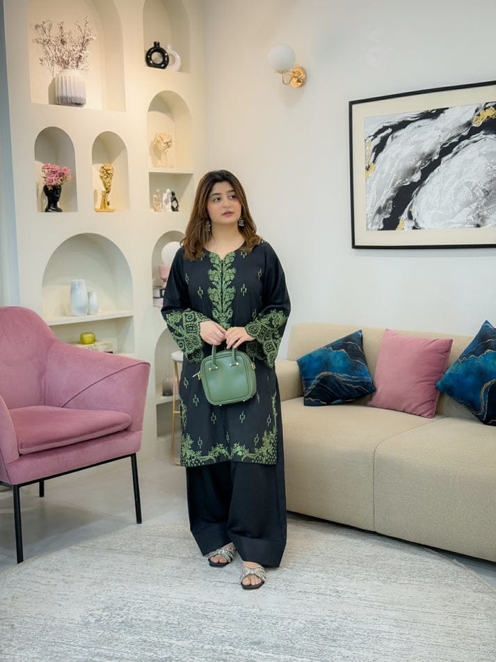 BLACK MISHEL( FARSHI )CO-ORD SET STITCHED FOR GIRLS