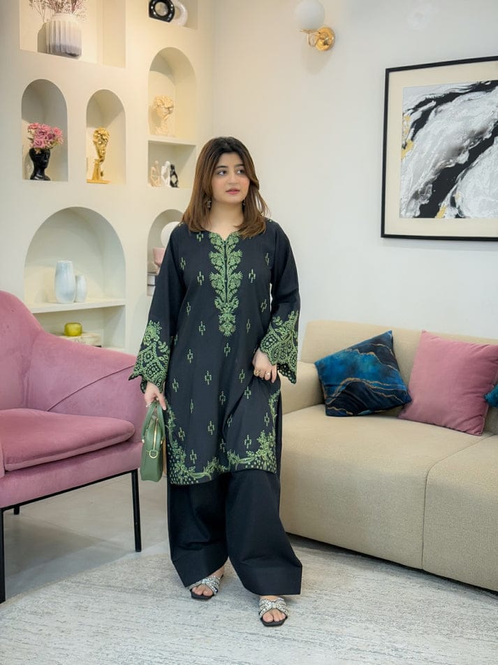 BLACK MISHEL( FARSHI )CO-ORD SET STITCHED FOR GIRLS